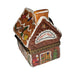 Treasured French collectible: Gingerbread House with Canes Limoges box, painted by hand