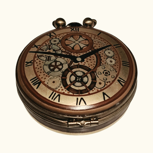 Gold Pocket Watch Authentic Limoges Box