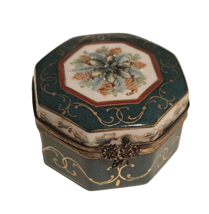 Christmas Holly Hexa Trinket Limoges Box