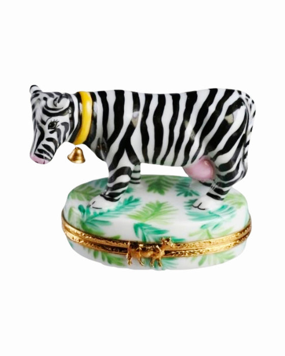 Zebra Cow Limoges Box for Collectors