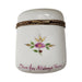 Artisan-painted Madame Pompadour Tall Flat with Pink Flowers Limoges box from France, a cherished collectible