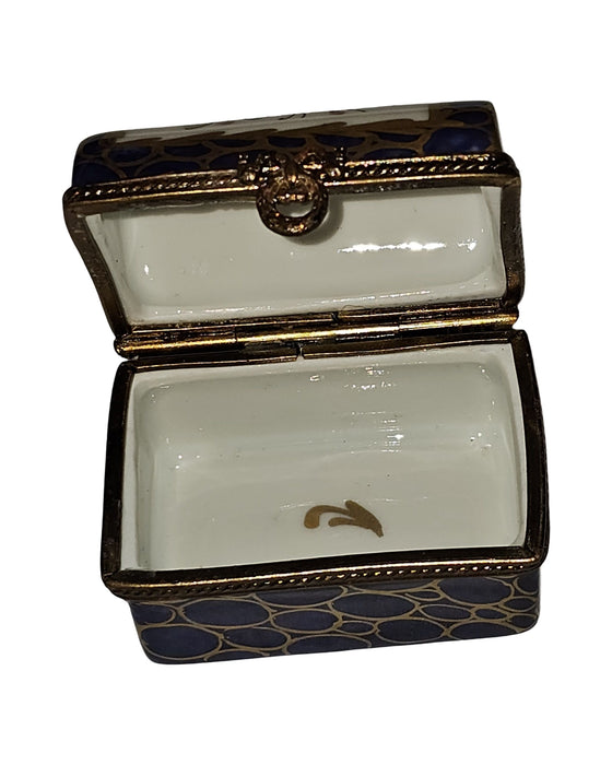 Dark Blue Trunk Floral w Gold