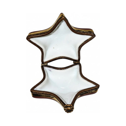 Fine French craftsmanship on the Unsigned Christmas Star Limoges box, painted by hand