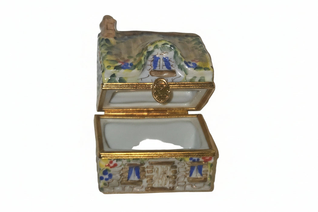 Yellow Cottage Home House Authentic Limoges Box