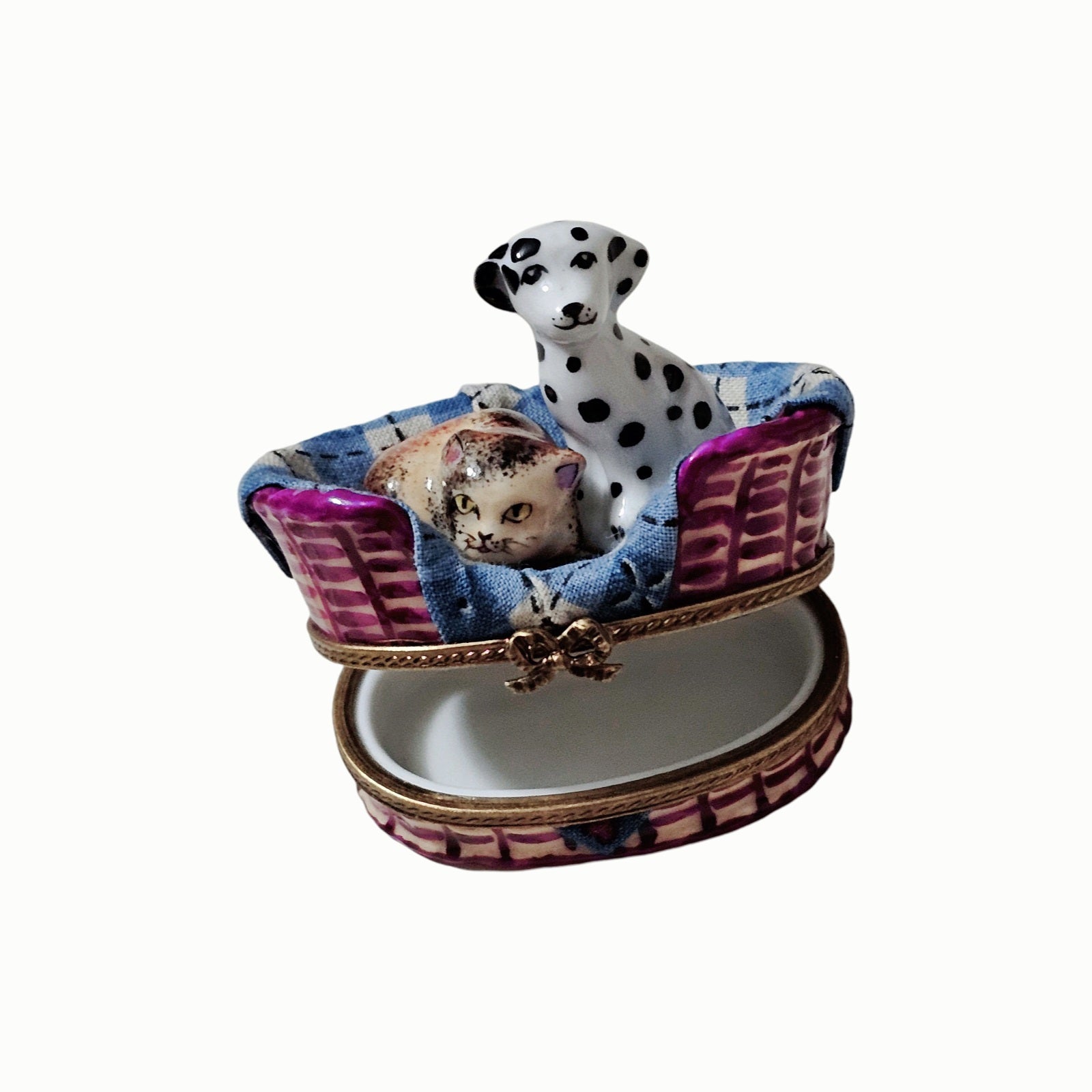 Dalmatian Puppy and Cat Limoges Box Treasure - Main Image