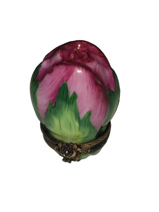 Small Rose Bud Stem Authentic Limoges Box