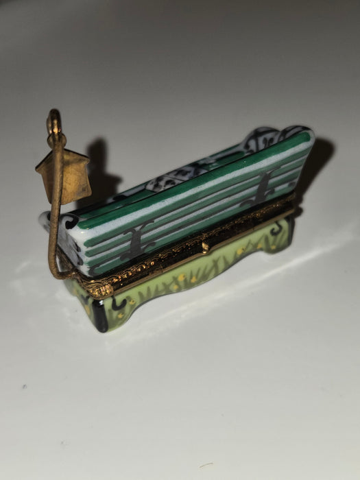 Small Garden Bench Charm for Collectors Authentic Limoges Box