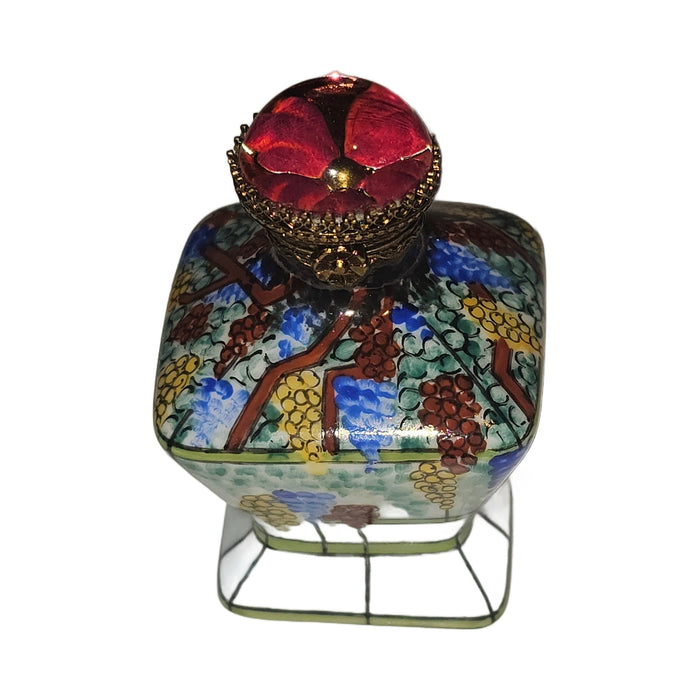 Colorful Flowers on Tent Bottle Limoges box, an heirloom-quality piece for collectors