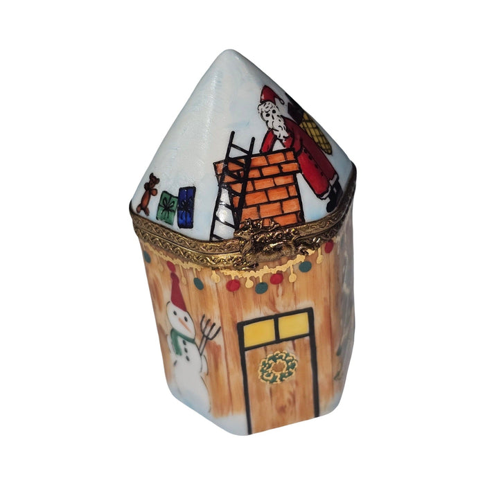 Fine art lovers will admire this Santa Claus on Christmas House Limoges box