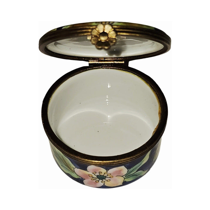 Gift idea for someone who loves France: Cobalt Blue with Helleborn Flowers Limoges box