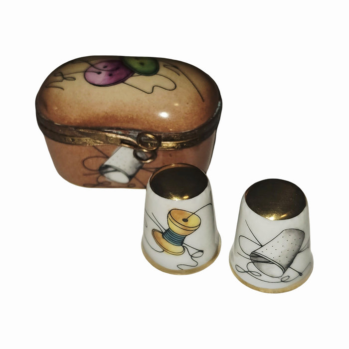Sewing Box w Thimbles