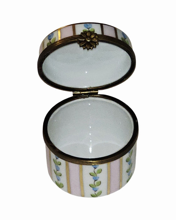 Tall Pink Striped Round Floral