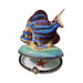 Gift idea for someone who loves France: Brown Fish Blue Stripe Limoges box