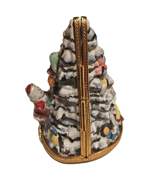 Rare Triple Hinged Christmas Tree Limoges Box Figurine)