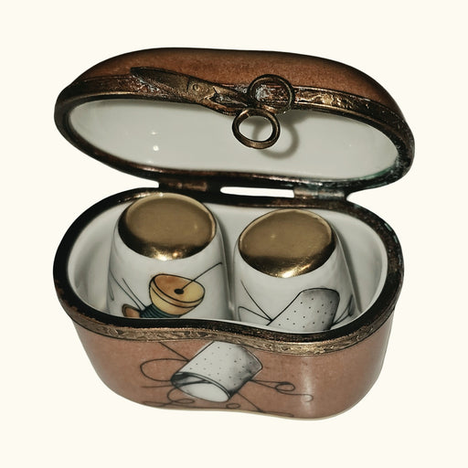 Sewing Box w Thimbles Authentic Limoges Box