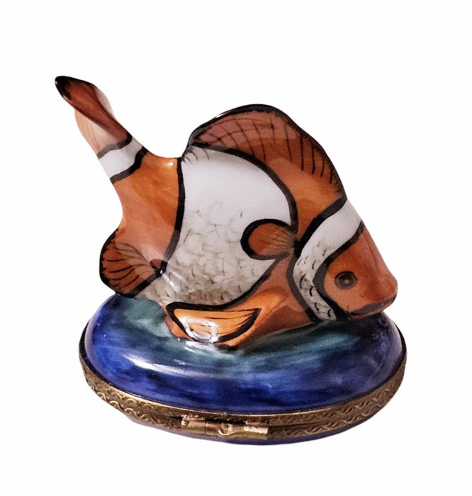 Vibrant Fish Box for Collectors Porcelain Limoges Ocean beach fish French Trinket Box