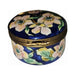Every brushstroke by hand on the Cobalt Blue with Helleborn Flowers Limoges box from France