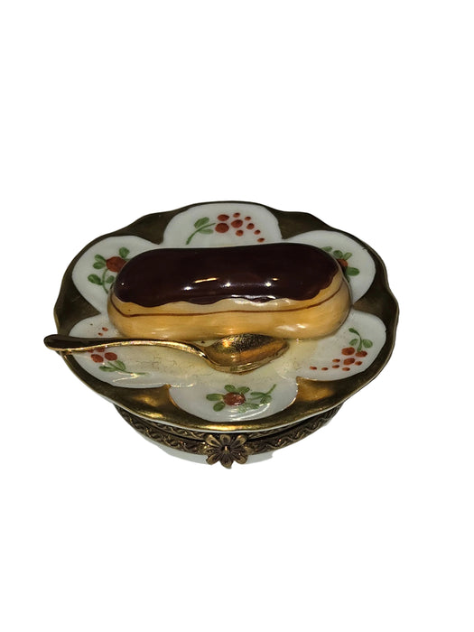 Eclair Pastry on Plate Limoges Box