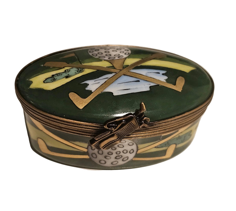 Oval Green Golf for Enthusiasts | Limoges Box Authentic Limoges Box