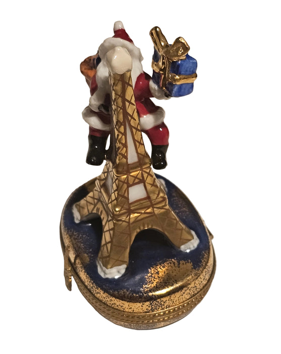 Santa on Eiffel Tower Christmas Rochard Limoges Box