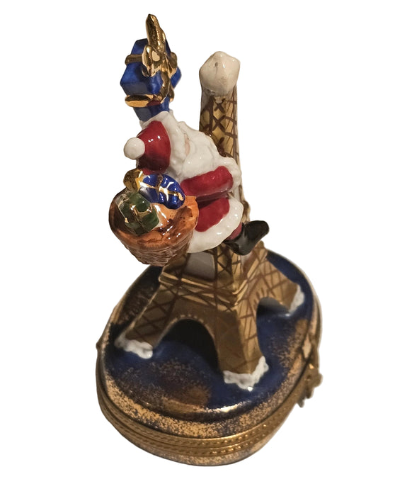 Santa on Eiffel Tower Christmas Rochard Limoges Box