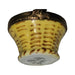 Collectible Yellow Basket with Flowers Limoges box with artisan brushwork