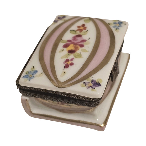 Pink Book w Flowers Authentic Limoges Box