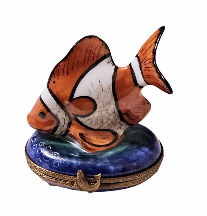 Vibrant Fish Box for Collectors Porcelain Limoges Ocean beach fish French Trinket Box