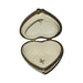 Artisan-painted Pink Flower Gold on Heart Limoges box from France, a cherished collectible