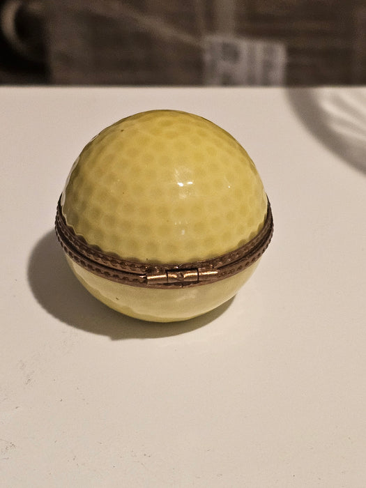 Yellow Golf Ball w Flag Painted Inside