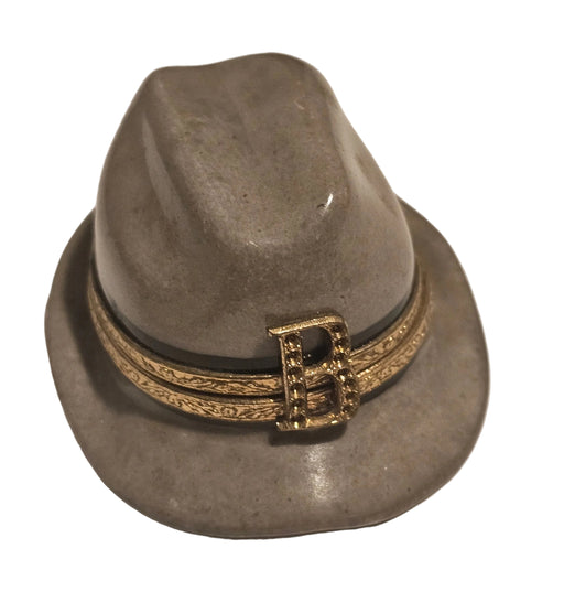 Gray Mens Hat Bling Gangster Limoges Box Figurine Limoges Authentic Limoges Box