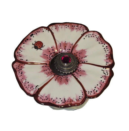 White Pink Flower w Perfume Authentic Limoges Box