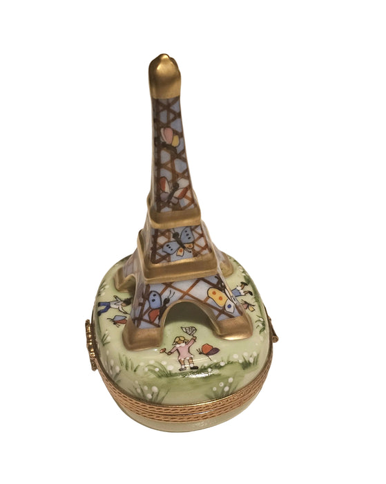 White Eiffel Tower w Balloons Limoges Box