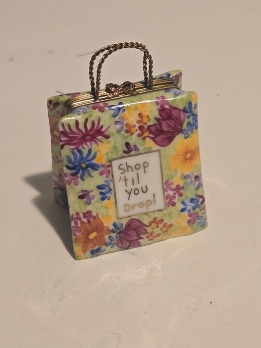 Shop Till You Drop Bag Floral Limoges Box
