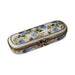 Painted details on the Long Box with Blue Flowers Limoges box, French art in miniature