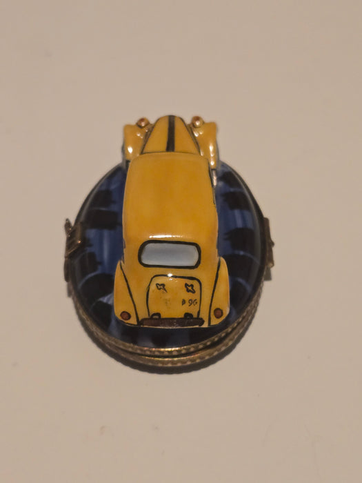 Yellow Old Taxi Limoges Box Authentic Limoges Box