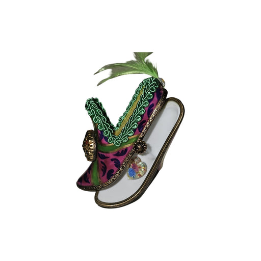 Pink Elegance Shoe Box for Fashion Lovers Porcelain Limoges Shoe shoes French Trinket Box