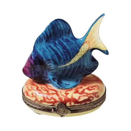 Limoges Boutique presents the Blue Fish Yellow Tail, a genuine Limoges box painted by hand in France
