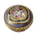Hand-painted Round Periwinkle with Flowers Limoges box, French artistry for lovers of fine art