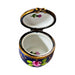 Fine art lovers will admire this Cobalt Blue Round with Roses Limoges box