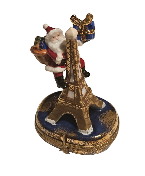 Santa on Eiffel Tower Christmas Rochard Limoges Box