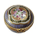 Every brushstroke by hand on the Round Periwinkle with Flowers Limoges box from France