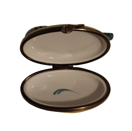 Rochard Tennis Raquet on Oval Authentic Limoges Box