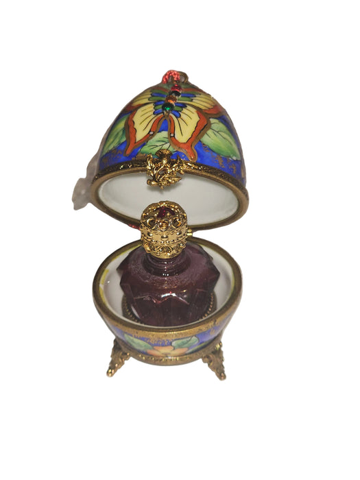 Butterfly Perfume Egg on Stand w Tassel