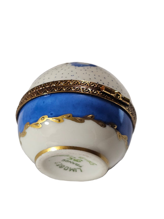 Mini Blue Floral Ball Box for Collectors