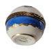 Artisan-painted Mini Blue Round Ribbons Flowers Limoges box from France, a cherished collectible