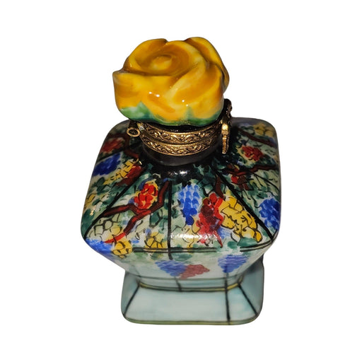 A thoughtful gift for Francophiles: the Hour Glass Shaped Jar with Yellow Rose Limoges box