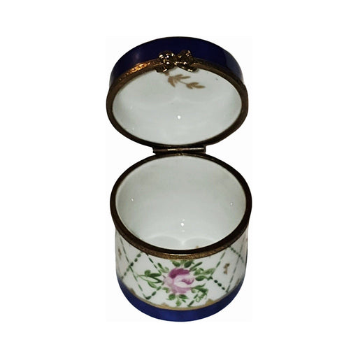 A thoughtful gift for Francophiles: the Tall Blue Gold Round Limoges box