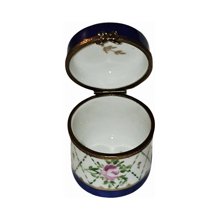 A thoughtful gift for Francophiles: the Tall Blue Gold Round Limoges box