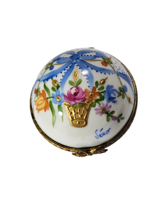 Mini Blue Floral Ball Box for Collectors